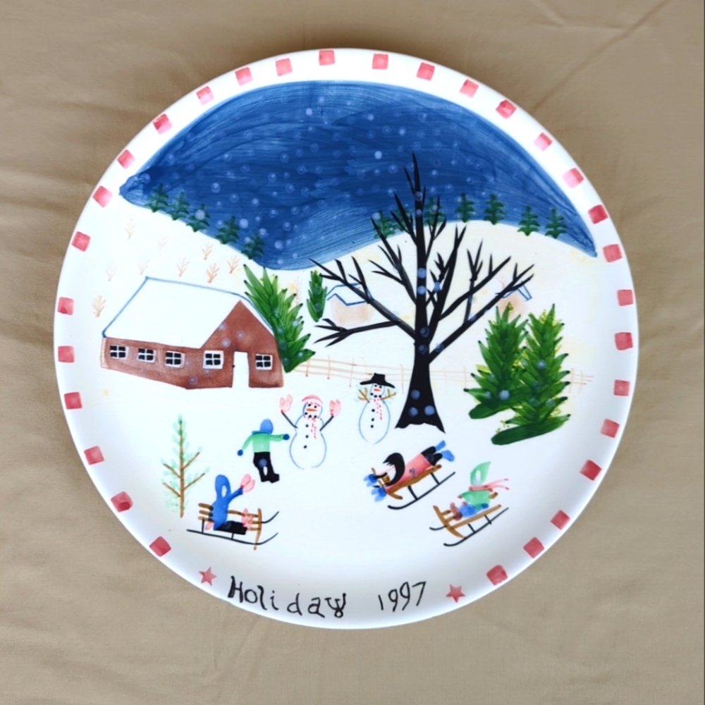 Vgt Handcrafted Bath & Body Works Holiday Plate 1997 Collectible Limited Edition